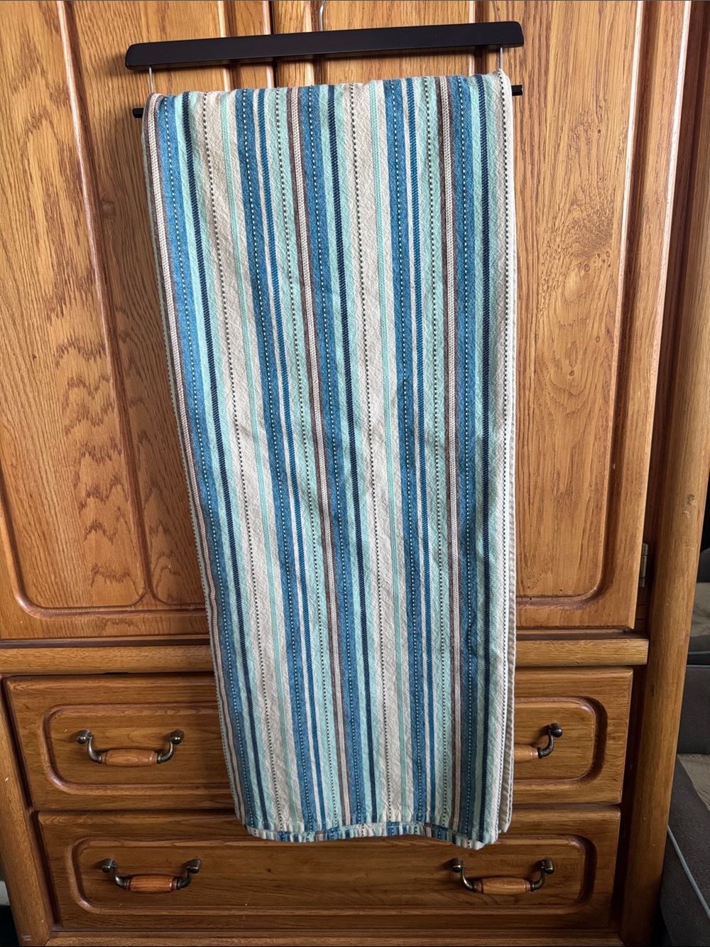 Striped Blue & Cream Table 
Bobby Flay